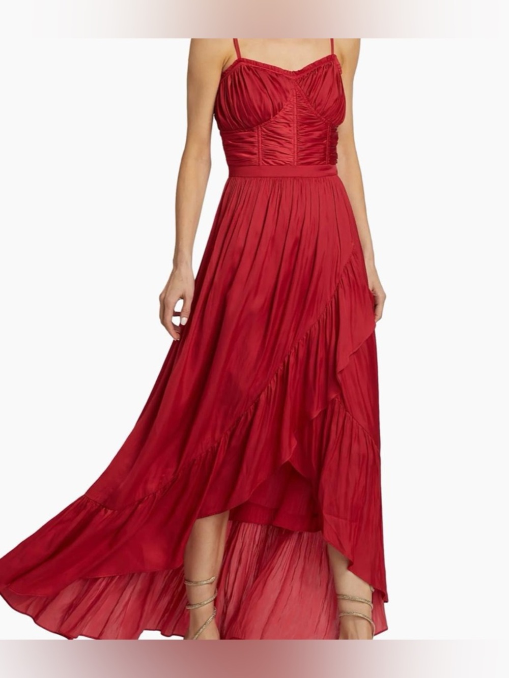 Ramy Brook Red Ruffle Maxi Dress